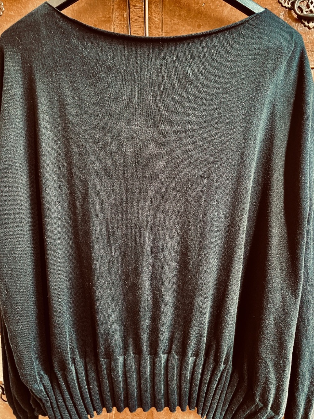 Planet By Lauren G Black Boat Neck Top